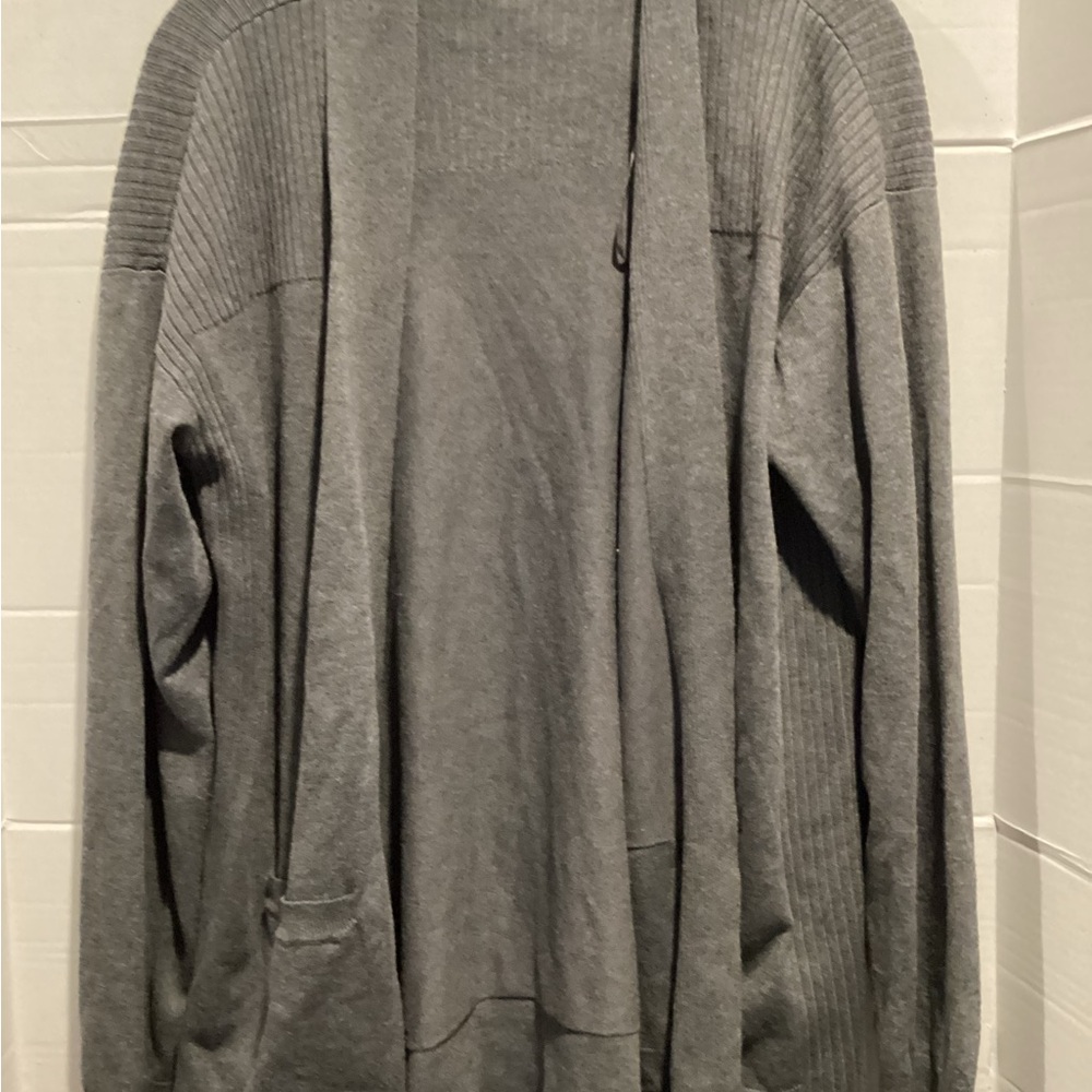 Ladies grey time & tru cardigan Sweater size large 12-14